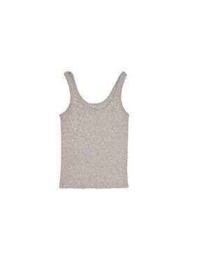 St. George Ribbed Scoop Neck Tank Top in Grey